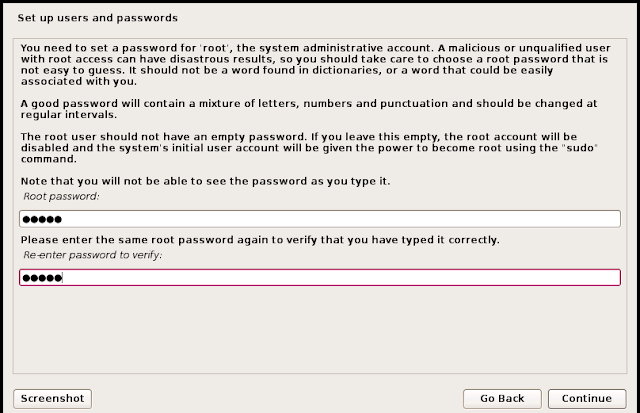 Select password for your root user in kali