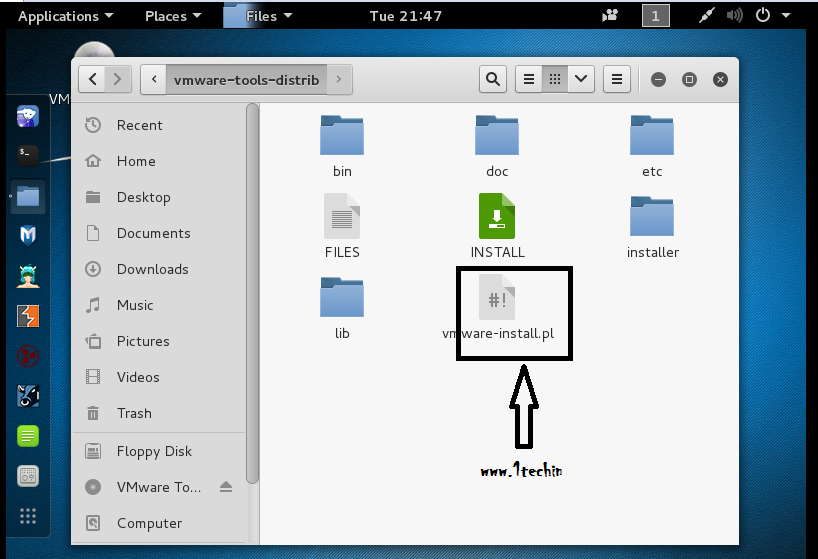 After extracting tool run vmware-install.pl inside terminal