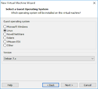 Select Linux from guest OS and Debian 7.x