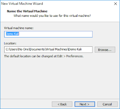 Name your virtual machine